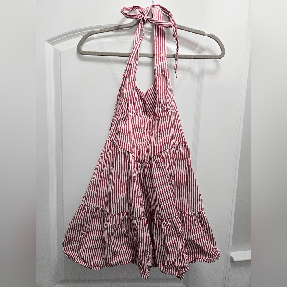 Target Red and White Striped Mini Dress Size Medium